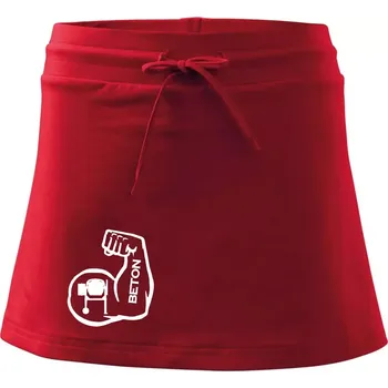 Dámská sukně Beton svaly - Sportovní sukně - two in one - XS ( Červená )