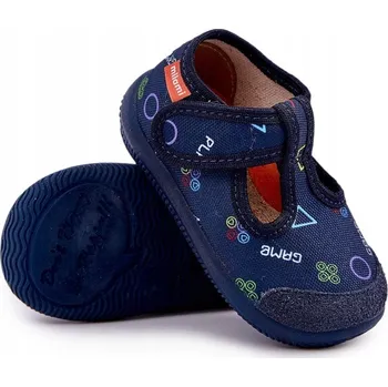 Chlapecké bačkory Milami dětské papuče na suchý zip modré, velikost 24