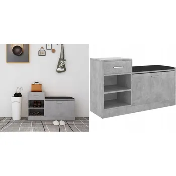 Botník Šedá betonu lavice s úložným prostorem na boty, 94,5 x 31 x 57 cm