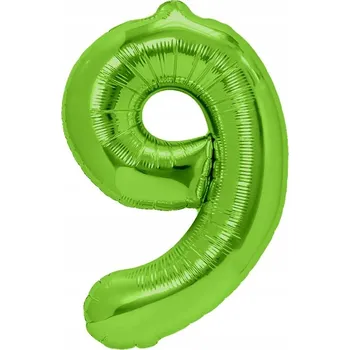 Balónek Fóliový balónek Číslice 9 zelená 40"