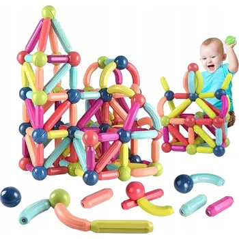 ostatní stavebnice STAVEBNICE STAVEBNICE EDUKATIVNÍ MAGNETICKÉ TYČKY XXL KONSTRUKČNÍ SADA 64 DÍLKŮ