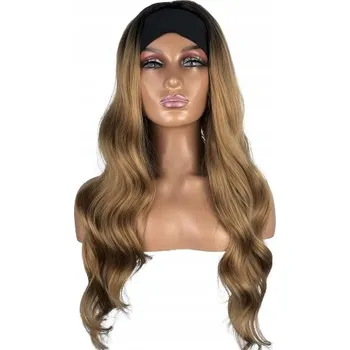 Karnevalová paruka PARUKA BLOND DLOUHÉ VLNITÉ KUDRNATÉ VLASY NA SÍŤCE ČELENKA W85