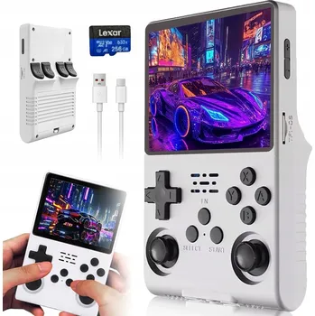 Herní konzole PŘENOSNÁ HERNÍ KONZOLE R40S RETRO 3.5'' IPS 30000+ HER LINUX 256GB