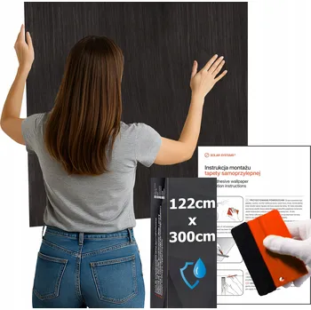 Fototapeta Tapeta Samolepicí Voděodolná Do Kuchyně Na Zeď Nábytek Dřevo Černá