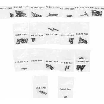 RC model auta FUNTEK | Kompletní set šroubků SBX buggy IM-FTK-21105