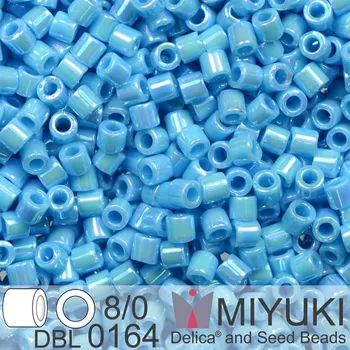 Korálek Korálky Miyuki Delica 8/0. Barva Op Turquoise Blue AB DBL0164. Balení 5g.