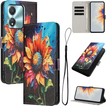 Pouzdro na tablet VSECHNONAMOBIL 126733 ART Peněženkový obal pro Honor X5c Plus SUNFLOWER