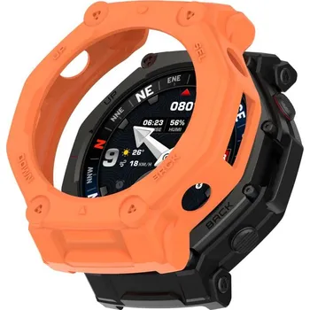 Příslušenství k chytrým hodinkám VSECHNONAMOBIL 124624 TPU HALF COVER Kryt pro Amazfit T-Rex 3 Pro 48mm oranžový