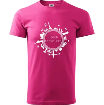 Pánská móda Czech Travelers jednobarevný - Klasické pánské triko vyšší gramáže - M ( Purpurová )