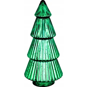 Vánoční dekorace Zelený skleněný vánoční stromek 17,5x17,5x39 cm, vánoční dekorace dekorace, dárek