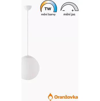 Závěsné svítidlo ORANŽOVKA skleněné 300 mm | se žárovkou - šedá, Denní