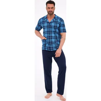 Pánské pyžamo Pyžamo Cornette 318/58 cr/r S-2XL pánské rozepínací džínovina XXL