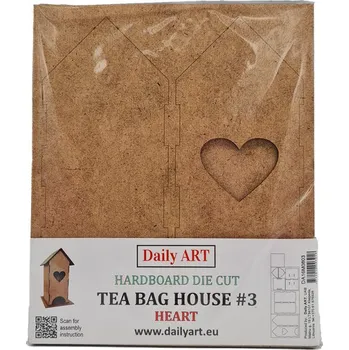 Daily ART Dřevěný domeček na čajové sáčky Stavebnice srdce HDF
