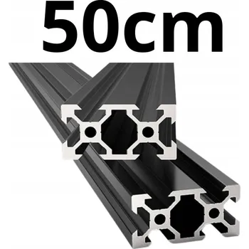 Obraz KONSTRUKČNÍ HLINÍKOVÝ PROFIL 20x40 V-SLOT 2040 50cm NA MÍRU černý