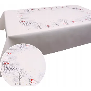 ubrus Vánoční ubrus – Ekri, nešpinivý, sněhuláci, 180x120 cm