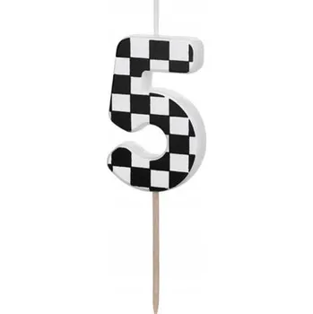Narozeninová svíčka Číslice 5, 5,5 cm, mix barev