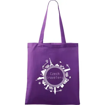 Nákupní taška Czech Travelers jednobarevný - Taška bavlněná - 42 x 38 cm ( Fialová )