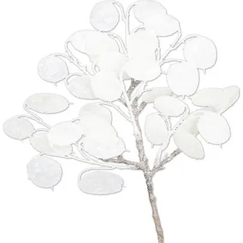 umělá květina Umělá větev Měsíčnice LUNARIA 35 cm bílá