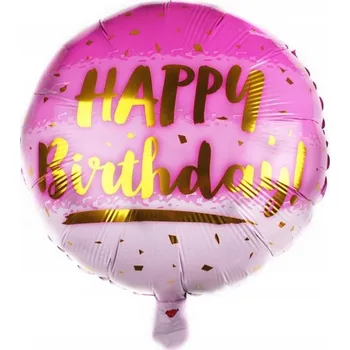 Balónek Fóliový balónek "Happy Birthday" pink, 45 cm (18')