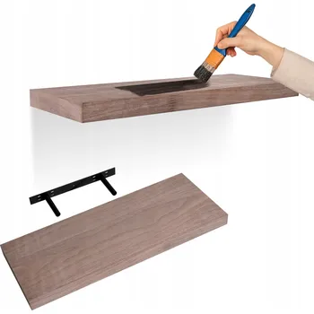 police Nástěnná police dřevěná samonosná 60 cm - Viilu - Ořech přírodní dýha