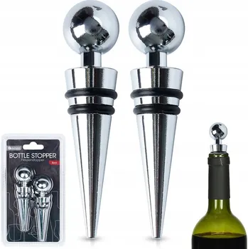2x Zátka KORKOVÁ OCELOVÁ na víno a láhve alkoholu