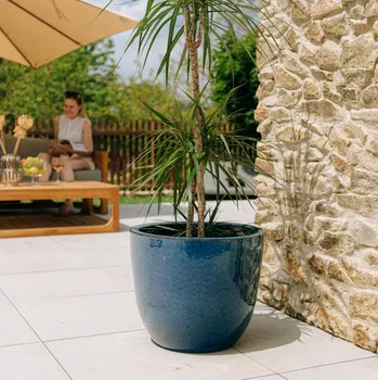 Květináč Keramický Květináč Provencelia modrý 47 cm x 41 x 47 cm