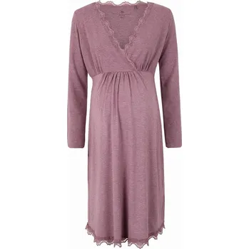 Dámské šaty BELLYBUTTON MATERNITY těhotenské šaty midi s dlouhým rukávem fialové, velikost L