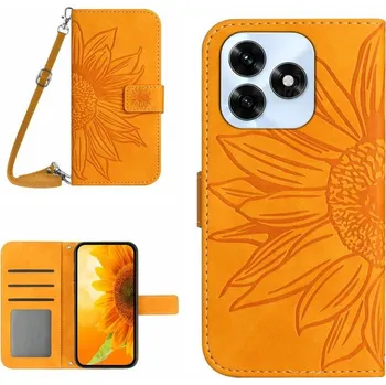 Pouzdro na tablet VSECHNONAMOBIL 126725 ART SUNFLOWER Peněženkový kryt se šňůrkou pro Honor X5c Plus žlutý