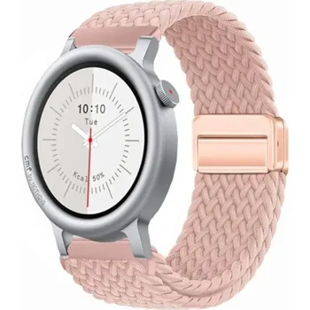 Příslušenství k chytrým hodinkám VSECHNONAMOBIL 126688 Pletený nylonový řemínek pro CMF Watch 3 Pro světle růžový