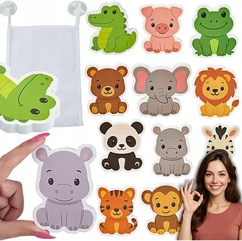 Hračka pro nejmenší Kruzzel Hračky do vany pěnové samolepky 12 ks zvířátka