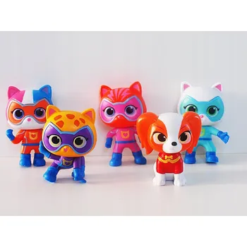 Figurka Sada figurek Super Kitties, 5 ks, plastové s pohyblivými hlavami