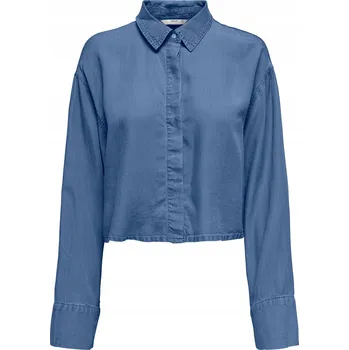 Dámská košile Dámská košile Only s dlouhým rukávem modrá bavlněná velikost 38