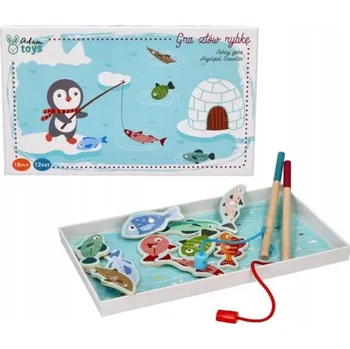 Hračka pro nejmenší Magnetická hra Tučňák na rybách Udice Adam Toys Hračka pro děti 18m+