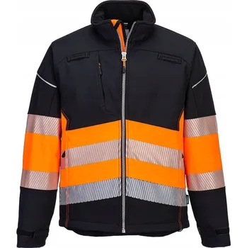 Moto bunda Softshellová bunda PW3 voděodolná, reflexní EN 20471 vel. L Černá