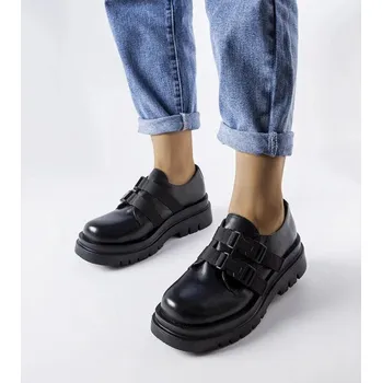 Dámské polobotky Černé polobotky Solea s platformou z eko kůže, 40 i240_207041_2:40