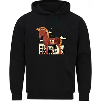 Pánská mikina Pánská mikina Trójský kůň (Velikost: 5XL, Barva: Černá)