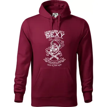 Pánská mikina Nesnáším být sexy - dřevorubec - Mikina pánská Cape s kapucí - S ( Garnet )