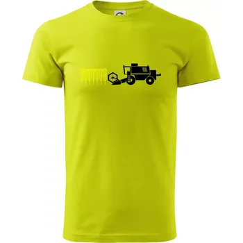 Pánské tričko Kombajn sklizeň - Klasické pánské triko vyšší gramáže - XS ( Limetková )