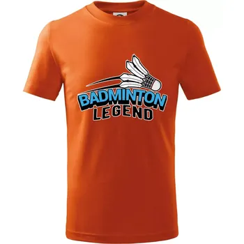 Chlapecké tričko Badminton legend - Tričko dětské bavlněné - 158 cm/12 let ( Oranžová )