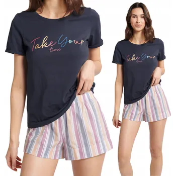 Dámské pyžamo HENDERSON Dámské pyžamo Krátký rukáv BAVLNA M