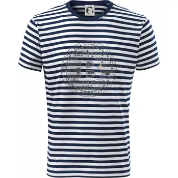 Pánské tričko Bitcoin tištěný spoj - Triko na vodu - S ( Prouhovaná )