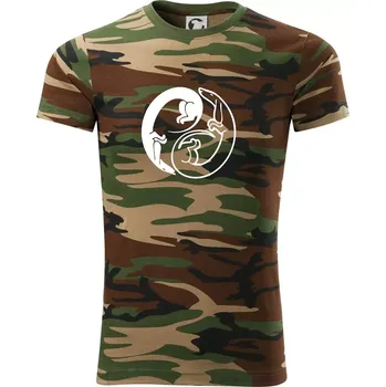 Pánské tričko Jezevčíci - Jin jang - Army CAMOUFLAGE - 2XL ( Hnědý maskáč )