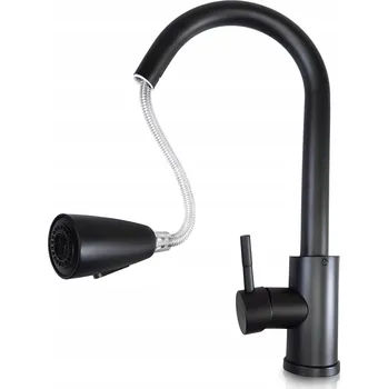 Vodovodní baterie Kuchyňská baterie stojánková MM černá s vytahovací sprchou