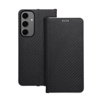 Pouzdro na mobilní telefon Pouzdro LUNA Book Carbon pro SAMSUNG S24 FE černé - OEM + zdarma možnost vyzkoušet a vrátit zboží do 30 dní