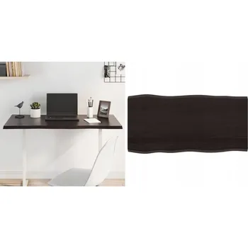 Konferenční stolek Tmavě hnědá dubová deska stolu s přírodním okrajem 100x50x2 cm