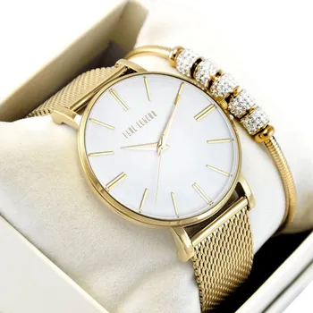 Hodinky Dámské hodinky Paul Lorens JULIE zlaté + NÁRAMEK SET