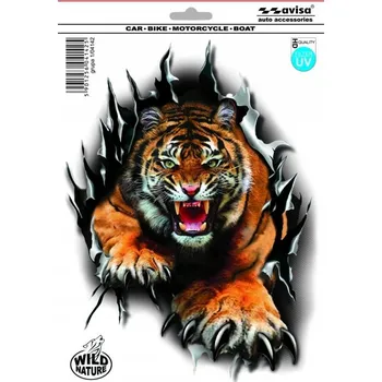 Samolepicí dekorace na vozidlo Samolepka tygr plech divoká příroda