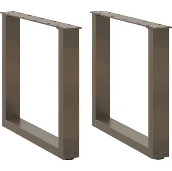 Stolová podnož OMAXI Nohy konferenčního stolku ve tvaru U, 2 ks, přírodní ocel, 50 x (42-43) cm, ocel 310989
