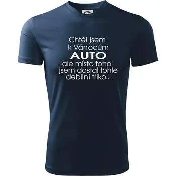 Chlapecké tričko Chtěl jsem k Vánocům auto - Dětské triko sportovní (dresovina) - 122 cm/6 let ( Námořní modrá (velmi tmavá - téměř černá) )