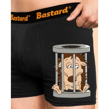 Trenýrky Bastard Ježeček v kleci boxerky Black